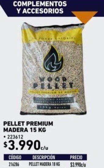 Construmart Pellet Premium Madera 15kg oferta