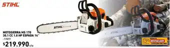 Construmart Stihl Motosierra MS 170 30.1cc 1.8HP Espada 14" oferta