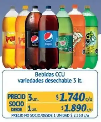 Alvi Bebidas CCU Variedades Desechable 3 x 3L oferta