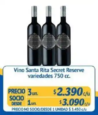 Alvi Vino Santa Rita Secret Reserve 3 x 750cc oferta
