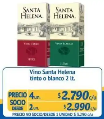 Alvi Vino Santa Helena Tinto o Blanco 4 x 2lt oferta