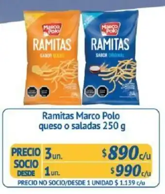 Alvi Ramitas Marco Polo Queso o Saladas 3 x 250g oferta