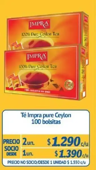 Alvi Té impra Pure Ceylon 2 x 100 bolsitas oferta