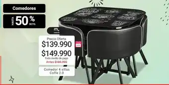 Easy M+ Design Comedor 4 Sillas Coffee 2.0 oferta