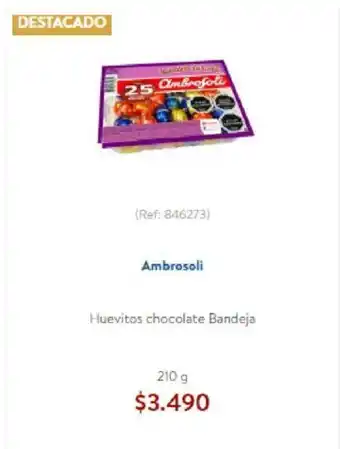 Lider Ambrosoli Huevitos Chocolate Bandeja 210g oferta