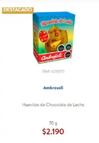 Lider Ambrosoli Huevitos de Chocolate de Leche 70g oferta