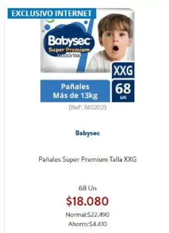 Babysec Pañales Super Premium Talla XXG 68 un