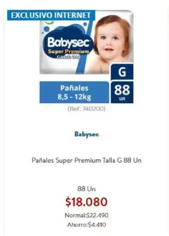 Lider Babysec Pañales Super Premium Talla G 88 Un oferta