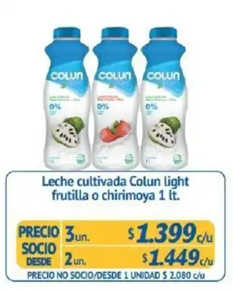 Alvi Leche Cultivada Colun Light Frutilla o Chirimoya 3 x 1lt oferta