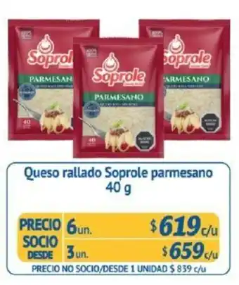 Alvi Queso Rallado Soprole Parmesano 6 x 40g oferta