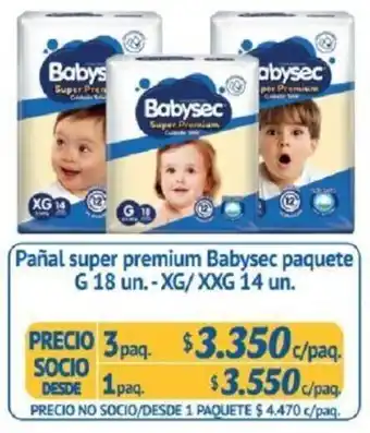 Alvi Pañal Super Premium Babysec G/XG/XXG 3 x 18/14 un. oferta