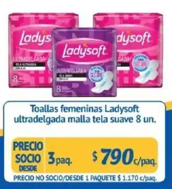 Alvi Toallas Femeninas Ladysoft Ultradelgada Malla Tela Suave 3 x 8 un. oferta