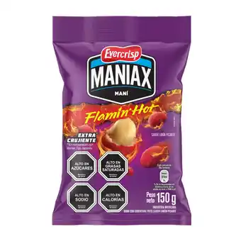 Unimarc Maní Maniax Evercrisp flamin hot sabor limón picante 150 g oferta