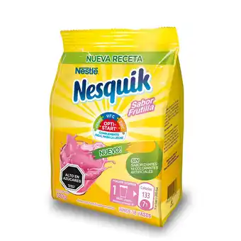 Unimarc Saborizante para leche Nesquik optistart frutilla bolsa 180 g oferta