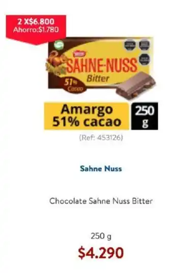 Lider Sahne Nuss Chocolate Bitter 250g oferta