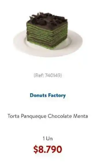 Lider Donuts Factory Torta Panqueque Chocolate Menta oferta