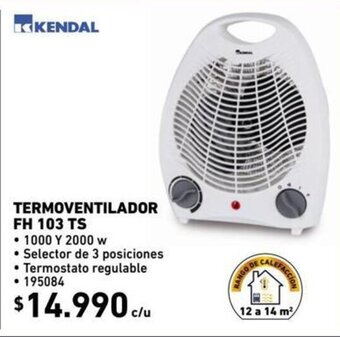 Construmart Kendal Termoventilador FH 103 TS oferta