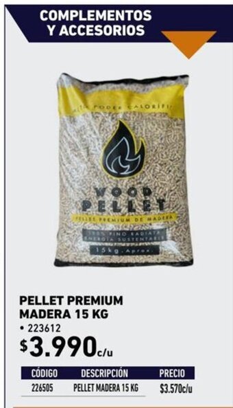 Construmart Pellet Premium Madera 15kg oferta