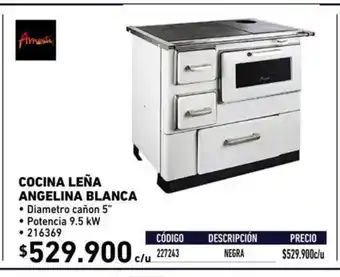 Construmart Amesti Cocina Leña Angelina Blanca oferta