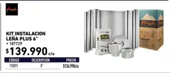 Construmart Amesti Kit Instalacion Leña Plus 6" oferta
