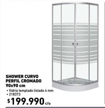 Construmart Shower Curvo Perfil Cromado 90 x 90 cm oferta
