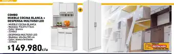 Construmart Combo Mueble Cocina Blanca + Despensa Multiuso Leo oferta