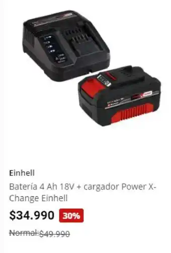 Easy Einhell - Bateria 4 Ah 18V + Cargador Power X-Change Einhell oferta