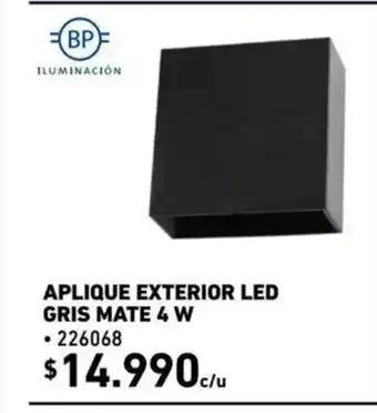 Construmart BP Iluminacion - Aplique Exterior LED Gris Mate 4 W oferta