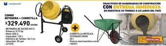 Construmart MaSaLTA - Combo Betonera + Carretilla - 221035 oferta