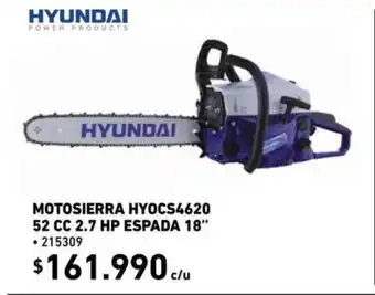 Construmart Hyundai - Motosierra HYOCS4620 52 CC 2.7 HP ESPADA 18" - 215309 oferta