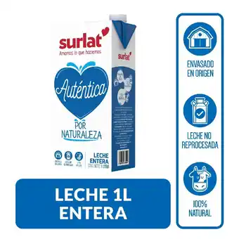 Unimarc Leche entera natural Surlat con tapa 1 L oferta