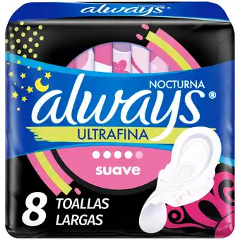 Unimarc Toalla higiénica Always nocturna ultrafina suave 8 un oferta