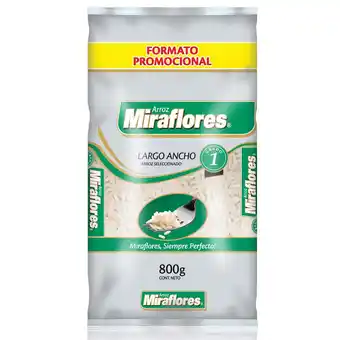 Arroz Miraflores largo ancho G1 800 g