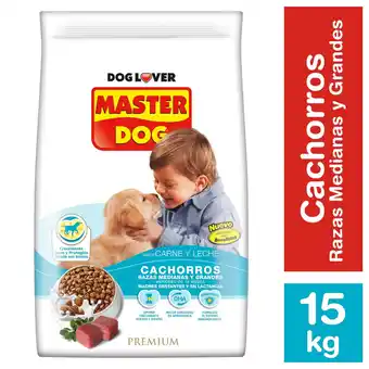 Unimarc Alimento perro cachorro Master Dog carne y leche 15 Kg oferta