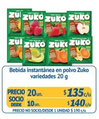 Alvi Bebida Instantanea en polvo Zuko variedades 20g oferta