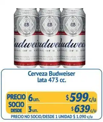 Alvi Cerveza Budweiser lata 473 cc oferta