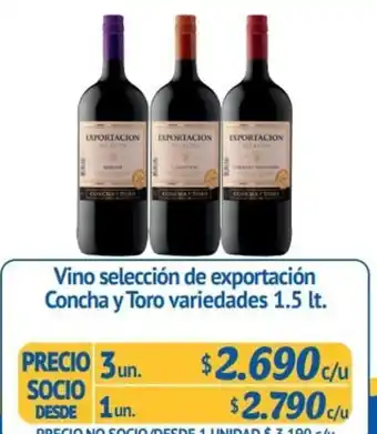 Alvi Vino Seleccion de exportacion Concha y toro variedades 1.5 lt oferta