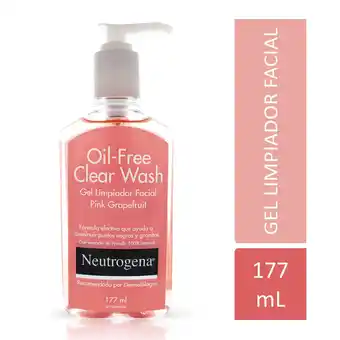 Unimarc Gel de limpieza Neutrogena oil free clear wash pomelo 177 ml oferta