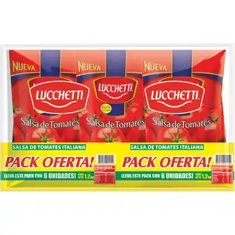 Unimarc Pack Salsa de tomate Lucchetti italiana 6 un de 200 g oferta