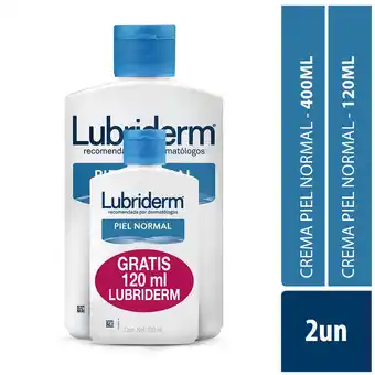 Unimarc Promopack crema Lubriderm piel normal 400 ml + 120 ml oferta