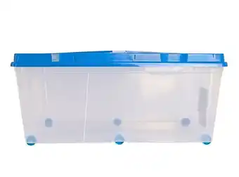 Easy Caja organizadora 100 litros rollbox transparente/celeste wenco oferta