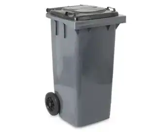 Easy Basurero tapa y ruedas 120 litros industrial gris cotidiana oferta