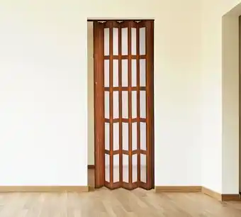 Easy Puerta plegable pvc 90x200 cm café claro con ventana baldara oferta
