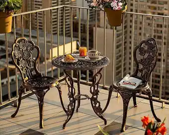Easy Set terraza 2 personas fierro bronce outzen oferta