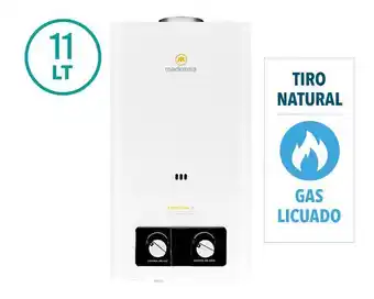 Easy Calefont tiro natural 11 litros gas licuado essential mademsa oferta