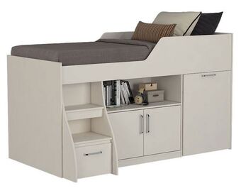 Easy Cama multifuncional 1,5 plazas con escritorio blanco decocasa oferta