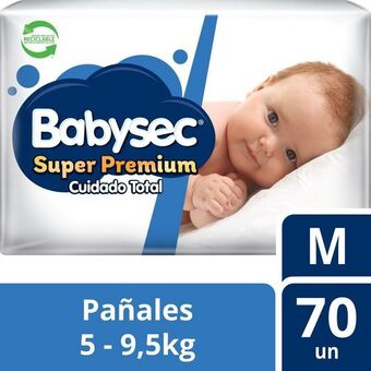 Unimarc Pañal babysec super premium talla m 70 un (5 a 9.5 kg) oferta
