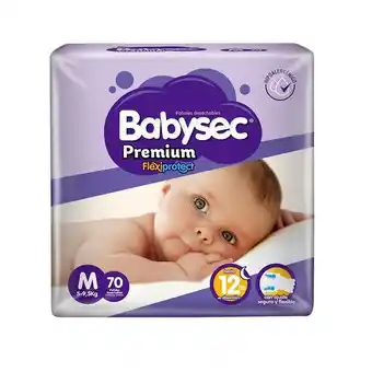 Unimarc Pañal babysec premium talla m 70 un (5 a 9.5 kg) oferta
