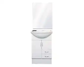 Easy Mueble vanitorio 63 cm + espejo biselado blanco cotidiana oferta