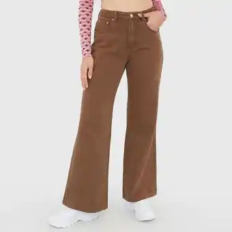 Corona Jeans color wide leg café café - mujer oferta